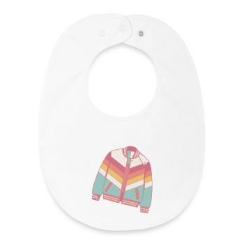 Pastellfarbene Retro-Jacke - Baby Organic Lätzchen - Weiß - Vorne