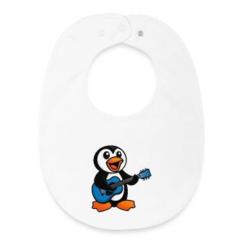 Süßer Pinguin Gitarre Gitarrist Musik Singer Chibi - Baby Organic Lätzchen - Weiß - Vorne