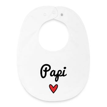 PAPI. Opa. PAPA. VATERTAG. FROHER VATERTAG. - Baby Organic Lätzchen - Weiß - Vorne