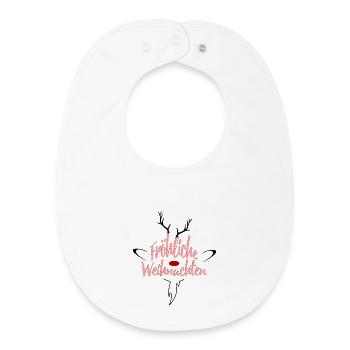 Fröhliche Weihnachten Rosé Script - Baby Organic Lätzchen - Weiß - Vorne