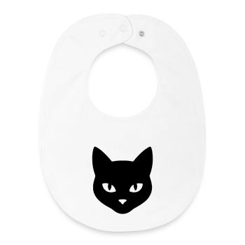 Tête_de_chat - Bavoir bébé bio - blanc - Devant