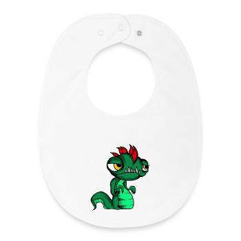 Niedliches Fantasy-Echsen-Schlangen-Kindershirt - Baby Organic Lätzchen - Weiß - Vorne