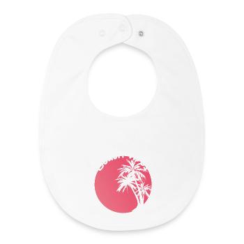 Beach Vibes Palm Sunset Design - Baby Organic Lätzchen - Weiß - Vorne