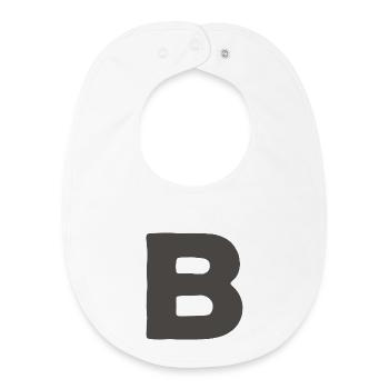 Minimal Letter A Bold Monogram Typography - Baby Organic Bib - white - Front