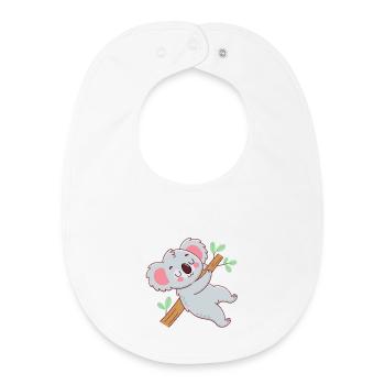 Kuscheliger Koala am Ast - Baby Organic Lätzchen - Weiß - Vorne