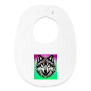 Wolf - Baby Organic Bib - white - Front