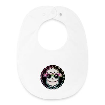Sheep Neon Rainbow Glasses - Baby Organic Bib - white - Front