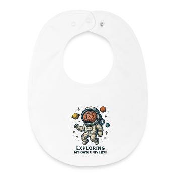 Cosmic head astronaut - Baby Organic Bib - white - Front