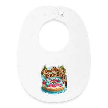 Donut Disturb Dock Tag - Baby Organic Lätzchen - Weiß - Vorne