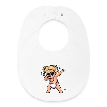 Bébé mignon – Fille blonde - Bavoir bébé bio - blanc - Devant
