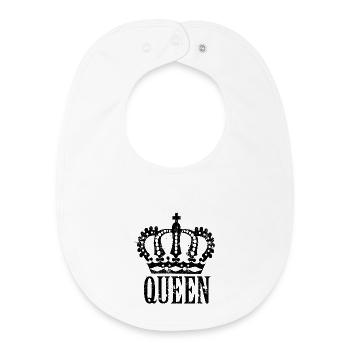 Queen with crown - Baby Organic Bib - white - Front