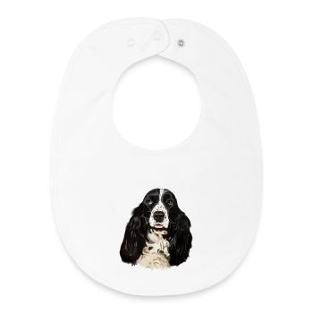 cocker spaniel - Bavoir bébé bio - blanc - Devant