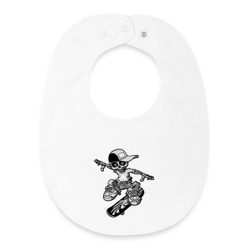Skeleton and skateboard flex - Baby Organic Lätzchen - Weiß - Vorne