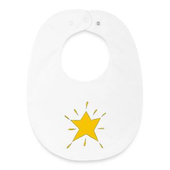 étoile jaune rayonnante - Bavoir bébé bio - blanc - Devant