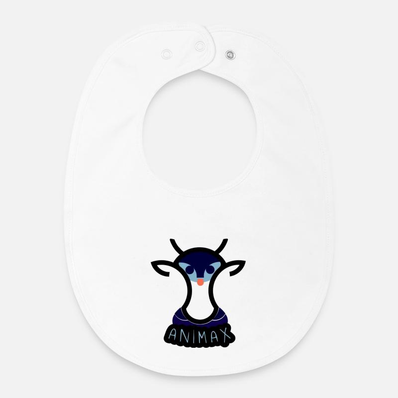 Renard Bleu Animax Face - Bavoir bébé bio - blanc