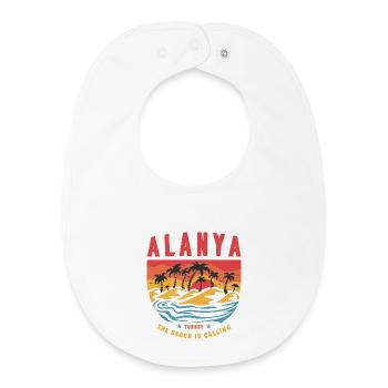 Alanya Turkey vintage beach design - Baby Organic Bib - white - Front