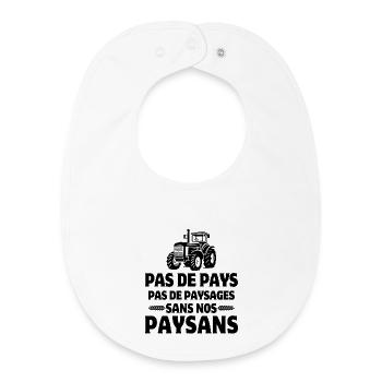 paysan, agriculteur, fermier - Bavoir bébé bio - blanc - Devant