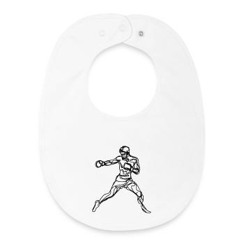Dessin de boxe - Bavoir bébé bio - blanc - Devant
