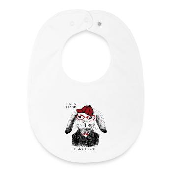 PAPA HASE est la meilleure journée des hommes - Bavoir bébé bio - blanc - Devant