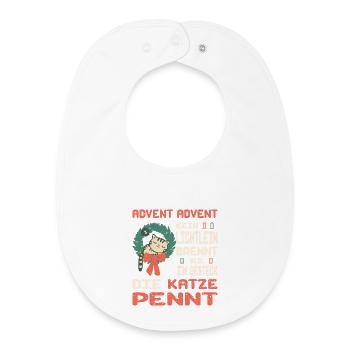 Advent season with cat - Baby Organic Bib - white - Front
