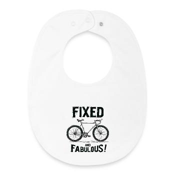 Fixies Fahrrad Urban City Style bike - Baby Organic Lätzchen - Weiß - Vorne