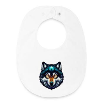 Loup - Bavoir bébé bio - blanc - Devant