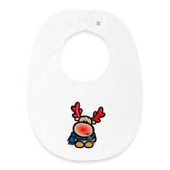 Reindeer Elmondo has the flu - Baby Organic Bib - white - Front