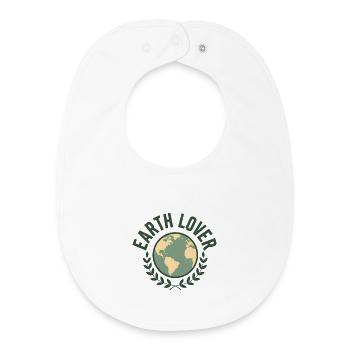 Closeness to the earth with nature motifs - Baby Organic Bib - white - Front