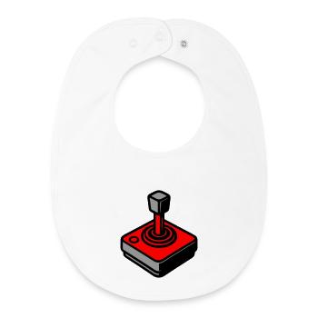 Gamer Joystick Rétro - Bavoir bébé bio - blanc - Devant