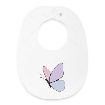 Conception de papillon pastel - Bavoir bébé bio - blanc - Devant