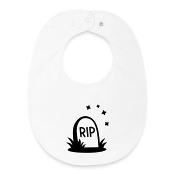 RIP Halloween Tombstone Silhouette - Baby Organic Bib - white - Front
