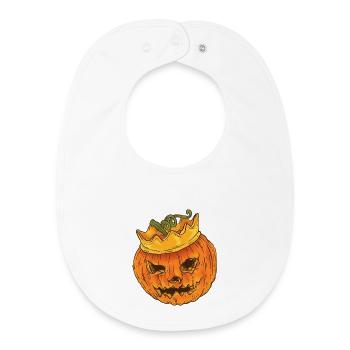 Kürbis - Helloween Kürbiskönig - Baby Organic Lätzchen - Weiß - Vorne