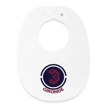 Circular emblem Gironde 33 - Baby Organic Bib - white - Front