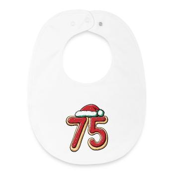 75 Number Biscuit Christmas - Baby Organic Bib - white - Front
