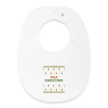 Modélique de Noël Vert Orange - Bavoir bébé bio - blanc - Devant