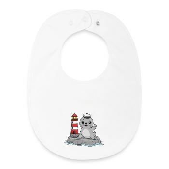 Scellez le bébé ahoy - Bavoir bébé bio - blanc - Devant
