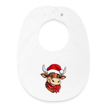 Taureaux de Noël - Bavoir bébé bio - blanc - Devant