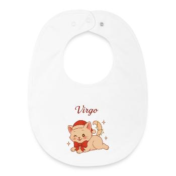 Virgo Katzenzauber Weihnacht - Baby Organic Lätzchen - Weiß - Vorne