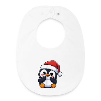 Süßer Weihnachts Pinguin Cartoon Kawaii Chibi - Baby Organic Lätzchen - Weiß - Vorne