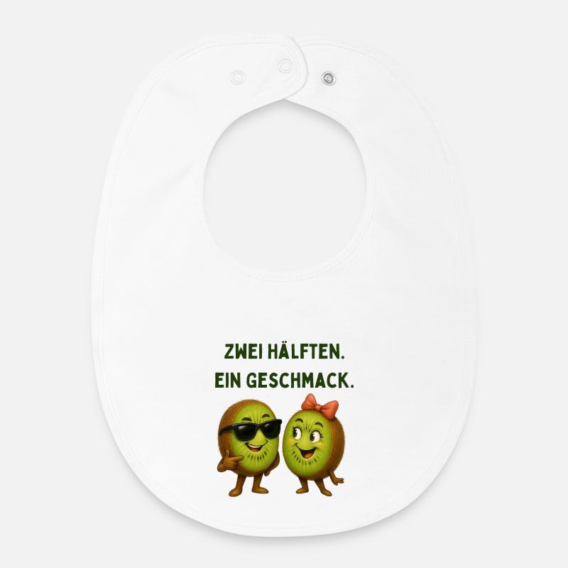 Deux moitiés d’un goût de kiwi - Bavoir bébé bio - blanc