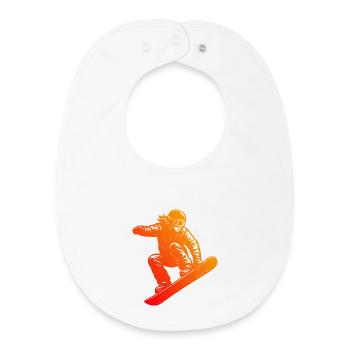 Simple snowboard timeless design - Baby Organic Bib - white - Front