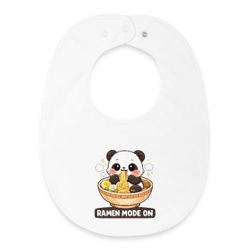 Ramen mode on Panda - Baby Organic Bib - white - Front