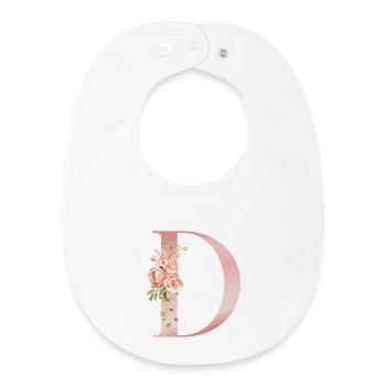 Pastel floral d with bouquet - Baby Organic Bib - white - Front