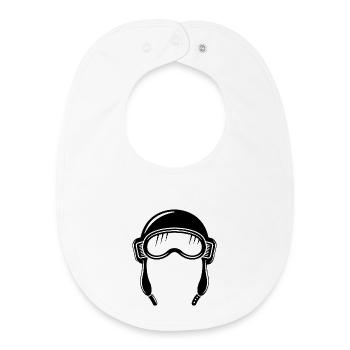 Aviator hood - Baby Organic Bib - white - Front