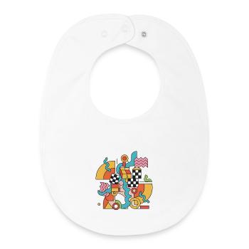 Colorful geometry in abstract style Pop Art 90s - Baby Organic Bib - white - Front