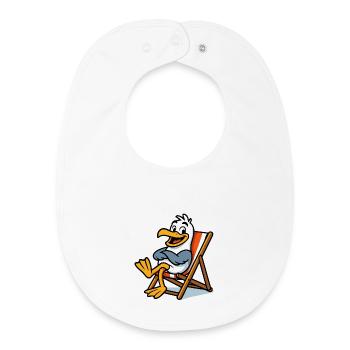 Lounge seagull on the beach - Baby Organic Bib - white - Front