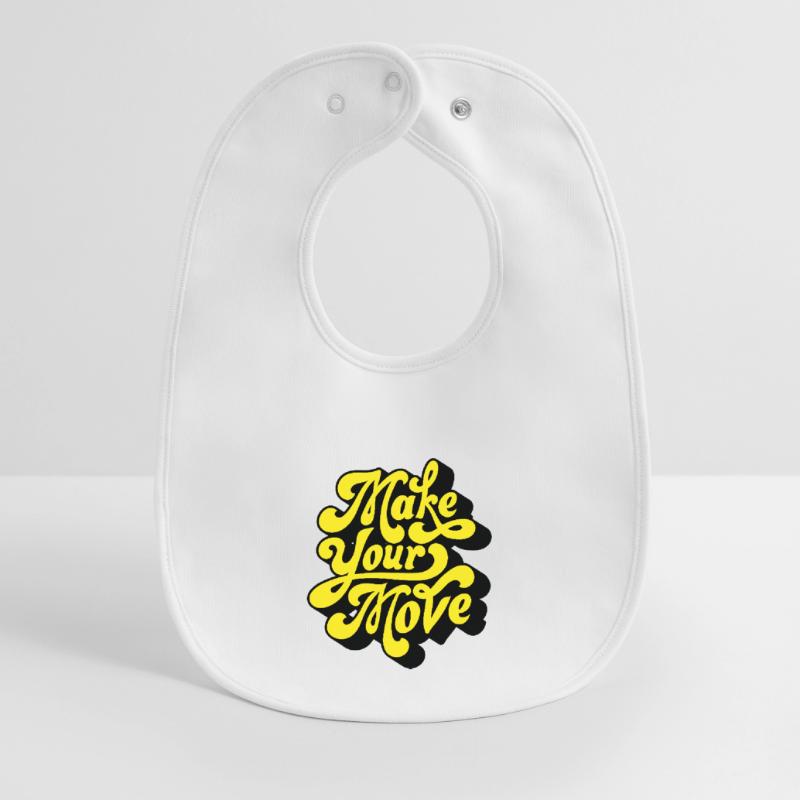 Make Your Move – Neon Script Baby Organic Bib