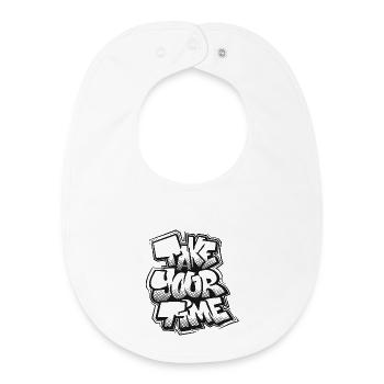 Take Your Time Graffiti - Baby Organic Bib - white - Front