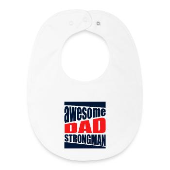 Strong Dad Powerful Shirt Puissant - Bavoir bébé bio - blanc - Devant