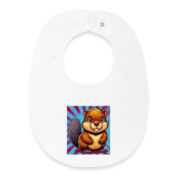 beaver - Baby Organic Bib - white - Front